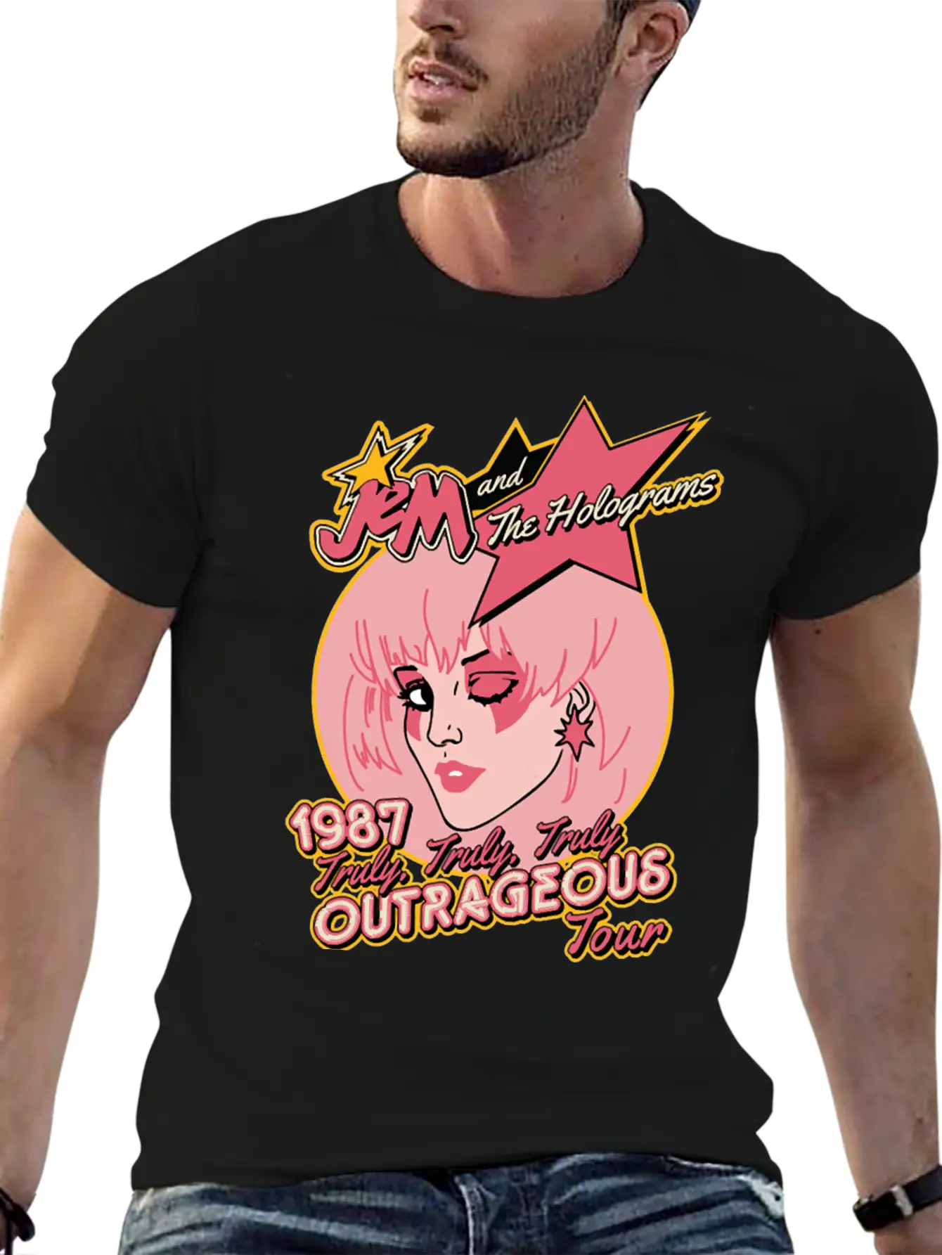 Jem Outrageous Tour Classic Fit Graphic Tee For Daily Comfort – Unisex Cotton Shirt