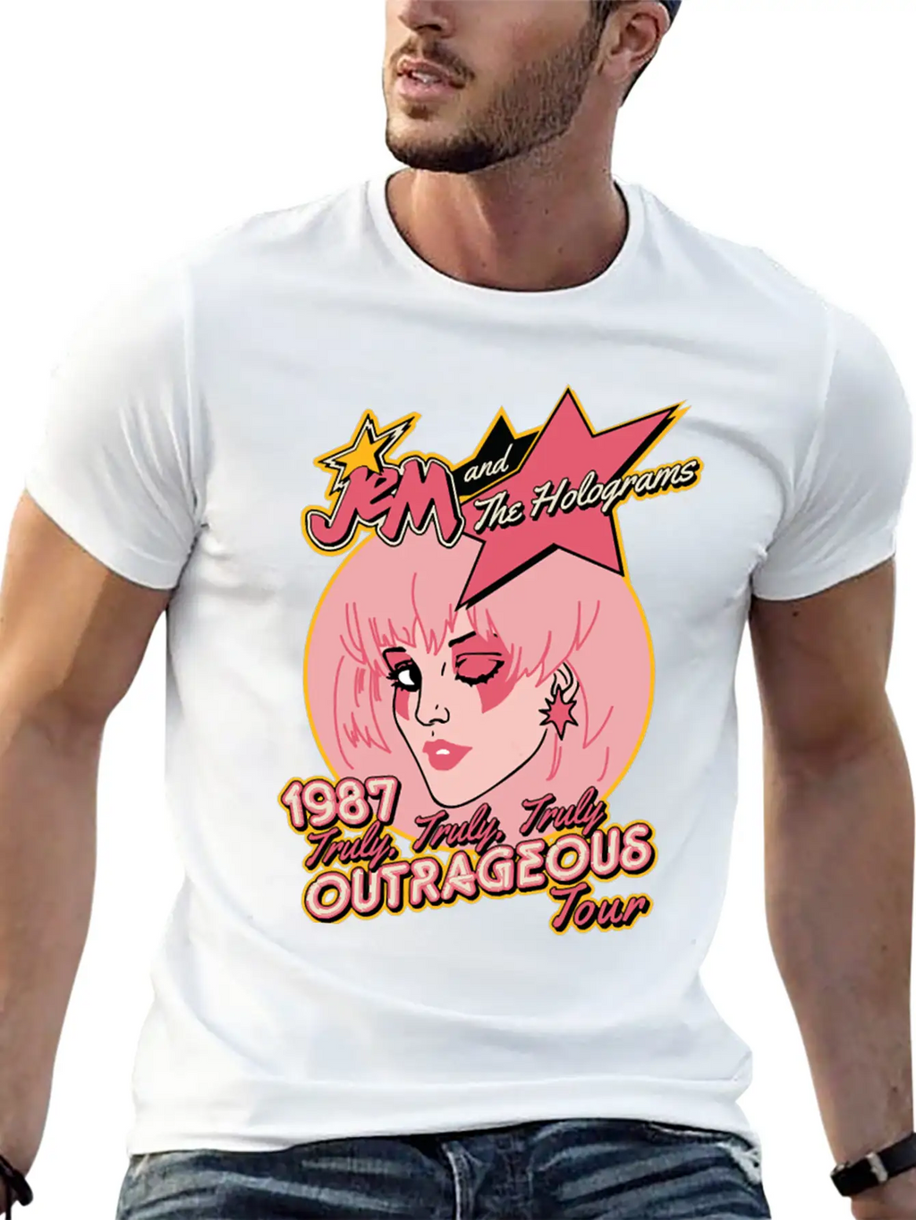 Jem Outrageous Tour Classic Fit Graphic Tee For Daily Comfort – Unisex Cotton Shirt