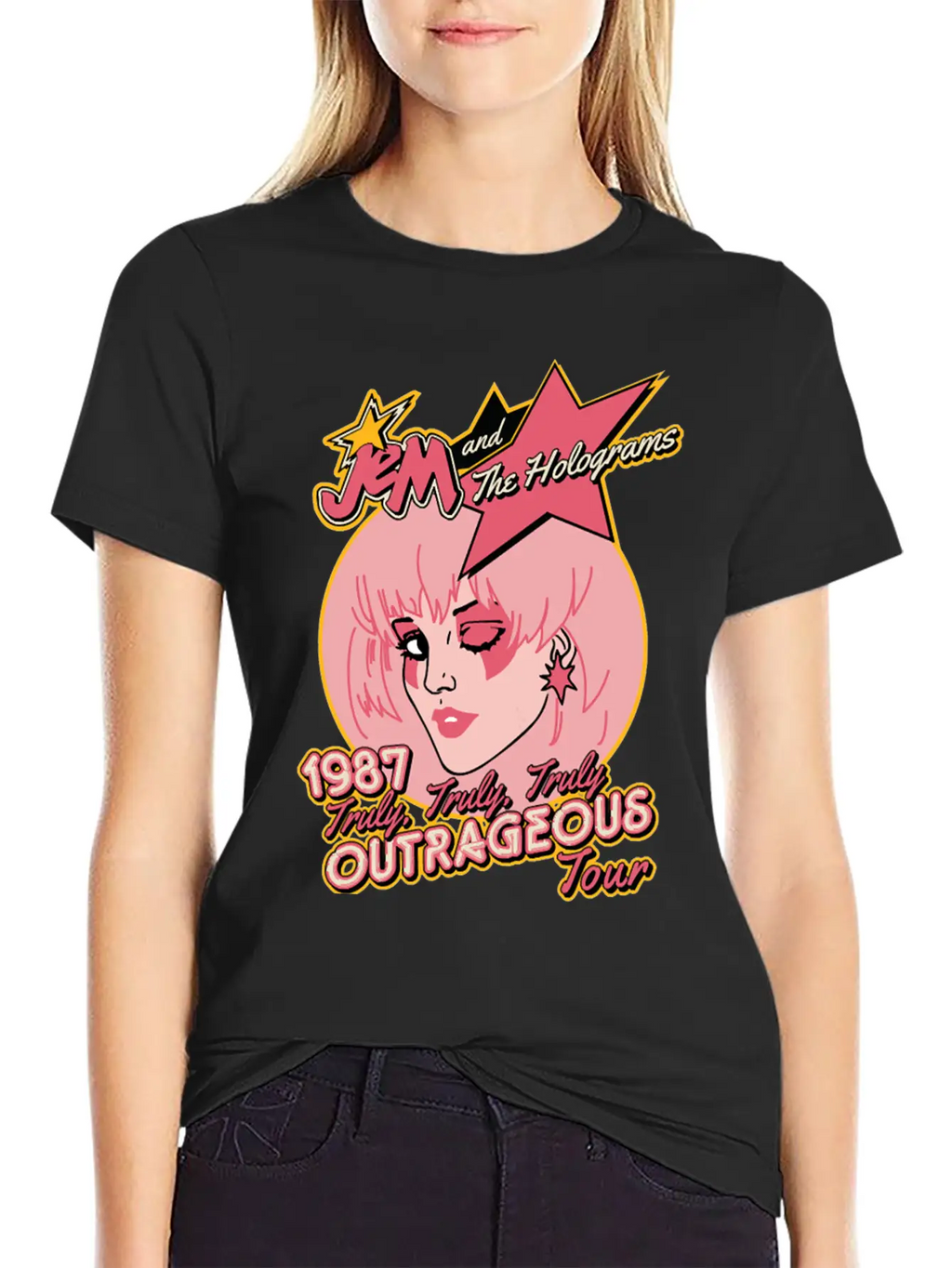 Jem Outrageous Tour Classic Fit Graphic Tee For Daily Comfort – Unisex Cotton Shirt
