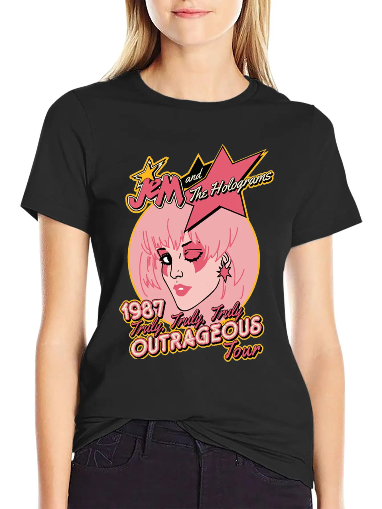 Jem Outrageous Tour Classic Fit Graphic Tee For Daily Comfort – Unisex Cotton Shirt