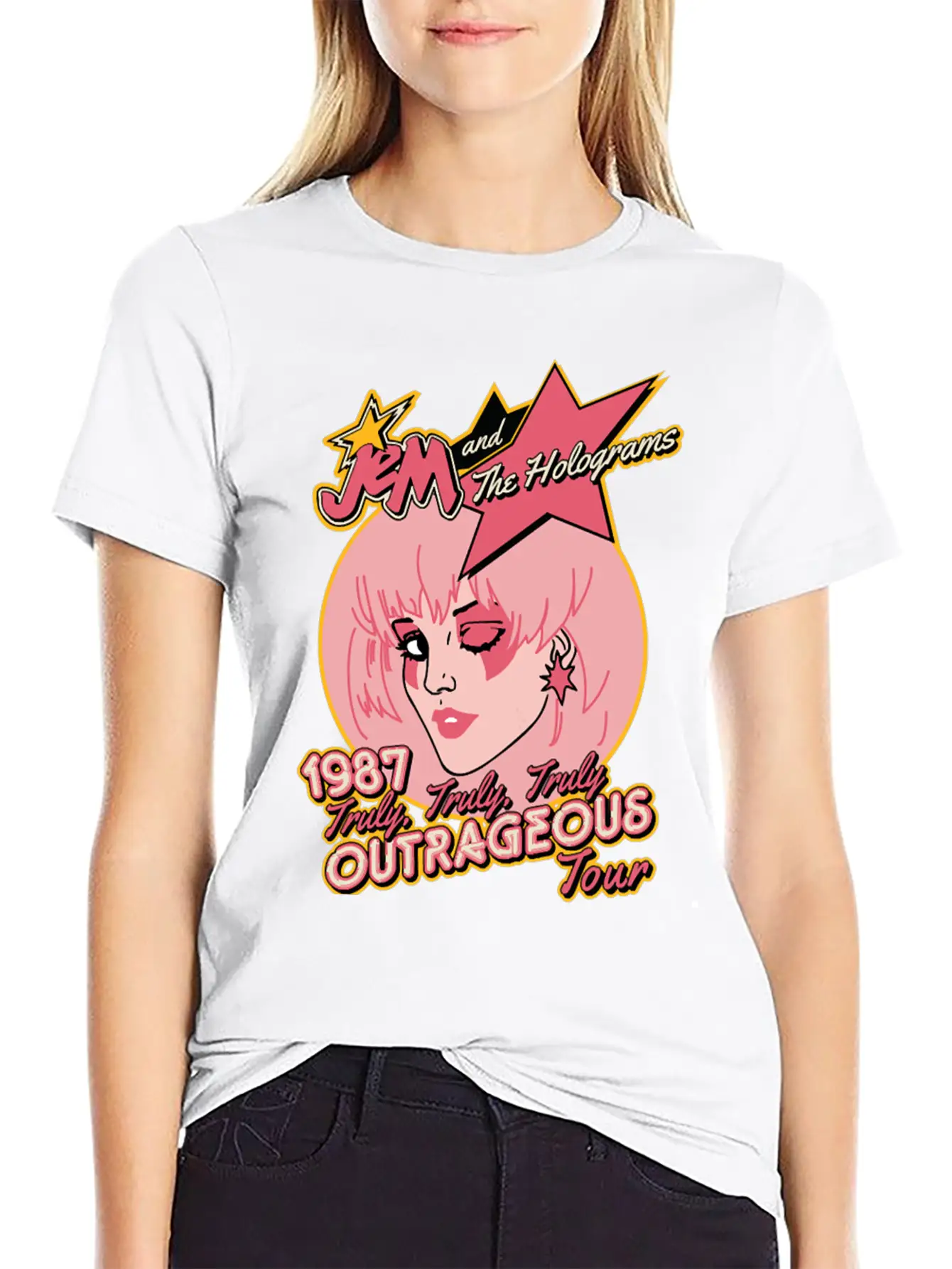 Jem Outrageous Tour Classic Fit Graphic Tee For Daily Comfort – Unisex Cotton Shirt