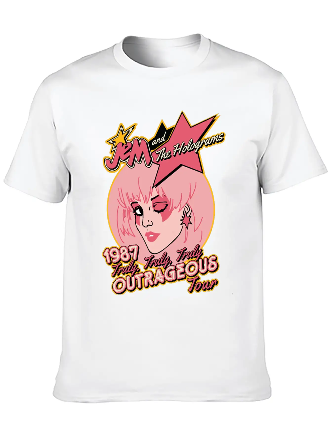 Jem Outrageous Tour Classic Fit Graphic Tee For Daily Comfort – Unisex Cotton Shirt