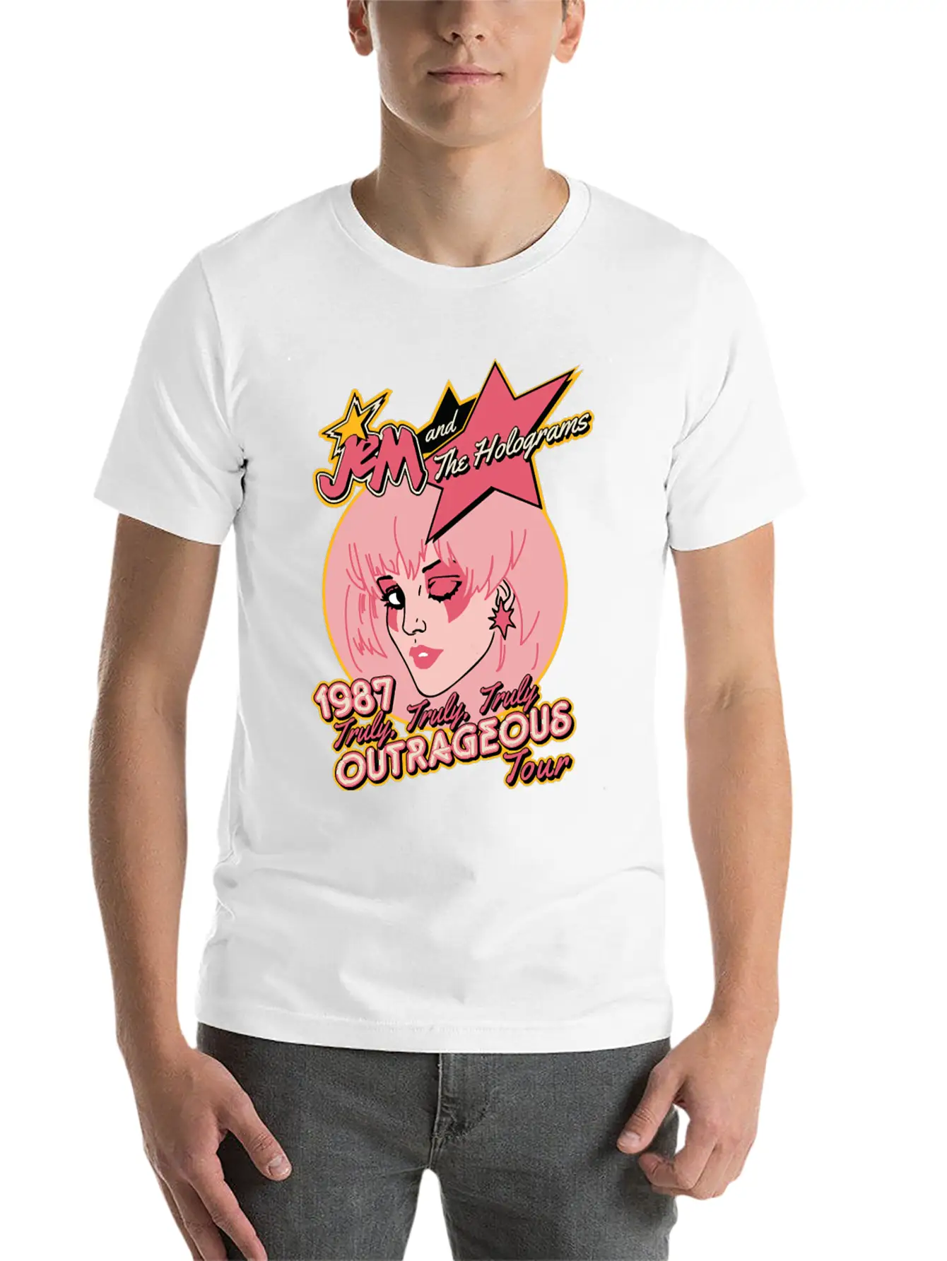 Jem Outrageous Tour Classic Fit Graphic Tee For Daily Comfort – Unisex Cotton Shirt
