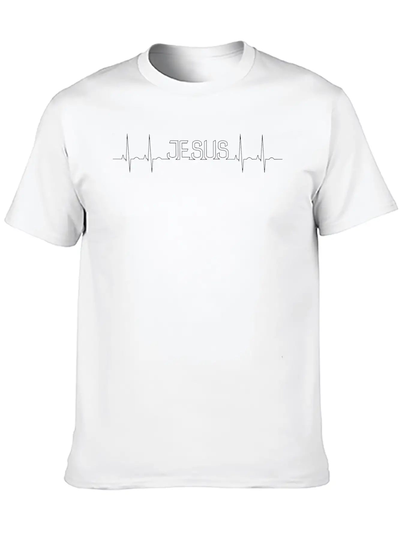 Jesus EKG Unisex Casual T-Shirt – Clean Design For Daily Comfort