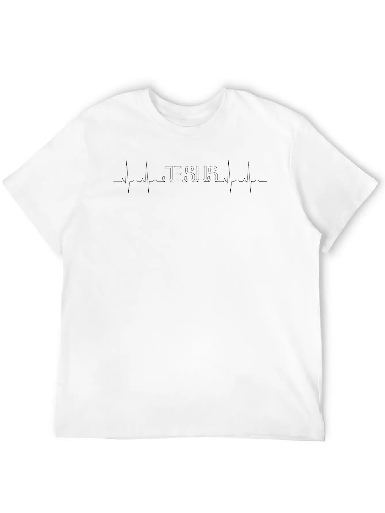 Jesus EKG Unisex Casual T-Shirt – Clean Design For Daily Comfort