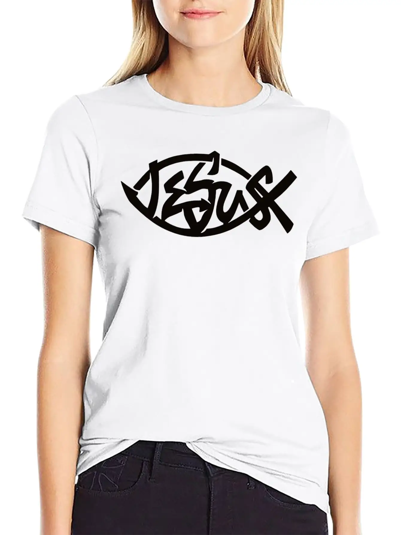 Jesus Fish, Jesus Christ, Christian Casual Graphic T-Shirt – Simple And Comfortable Daily Wear