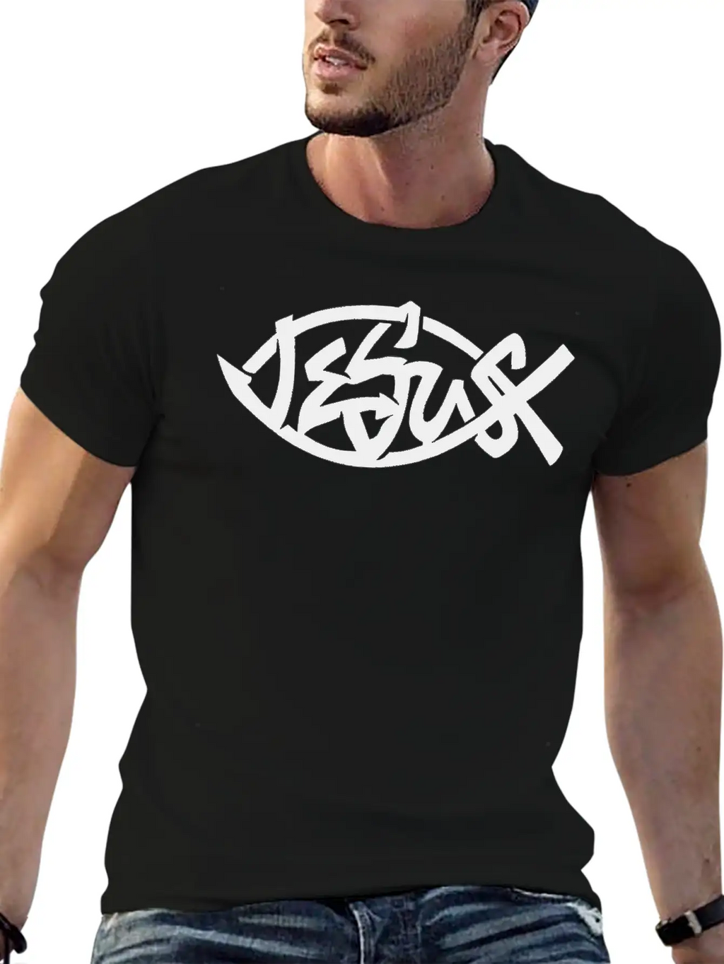Jesus Fish, Jesus Christ, Christian Casual Graphic T-Shirt – Simple And Comfortable Daily Wear