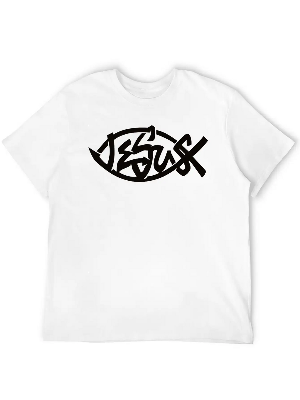 Jesus Fish, Jesus Christ, Christian Casual Graphic T-Shirt – Simple And Comfortable Daily Wear