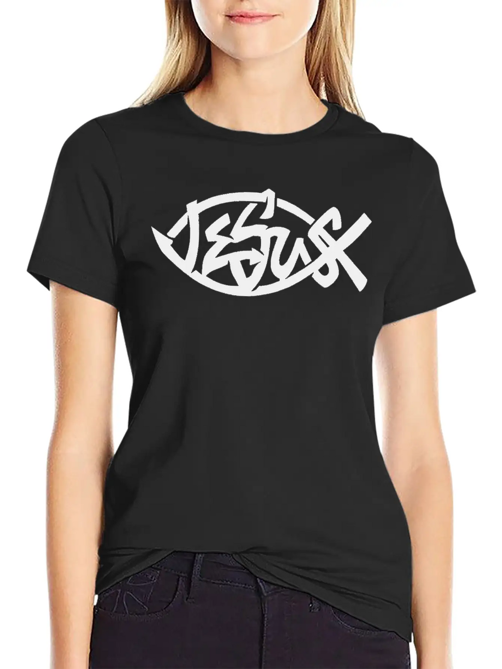 Jesus Fish, Jesus Christ, Christian Casual Graphic T-Shirt – Simple And Comfortable Daily Wear