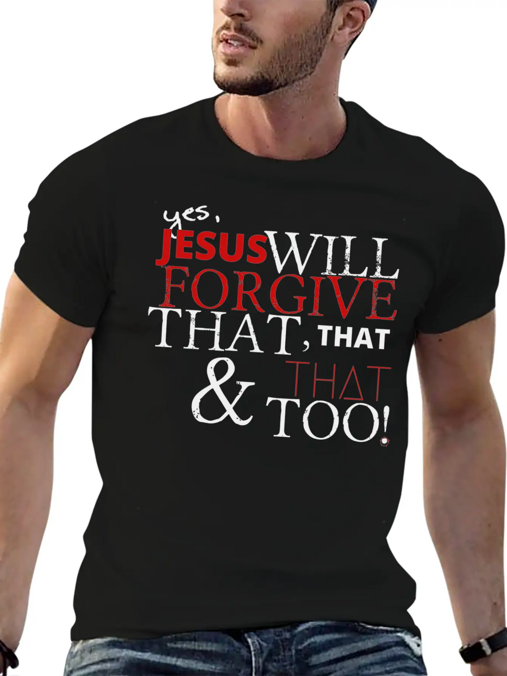 Jesus Forgives Unisex Short Sleeve Soft Cotton T-Shirt – Casual Everyday Wear