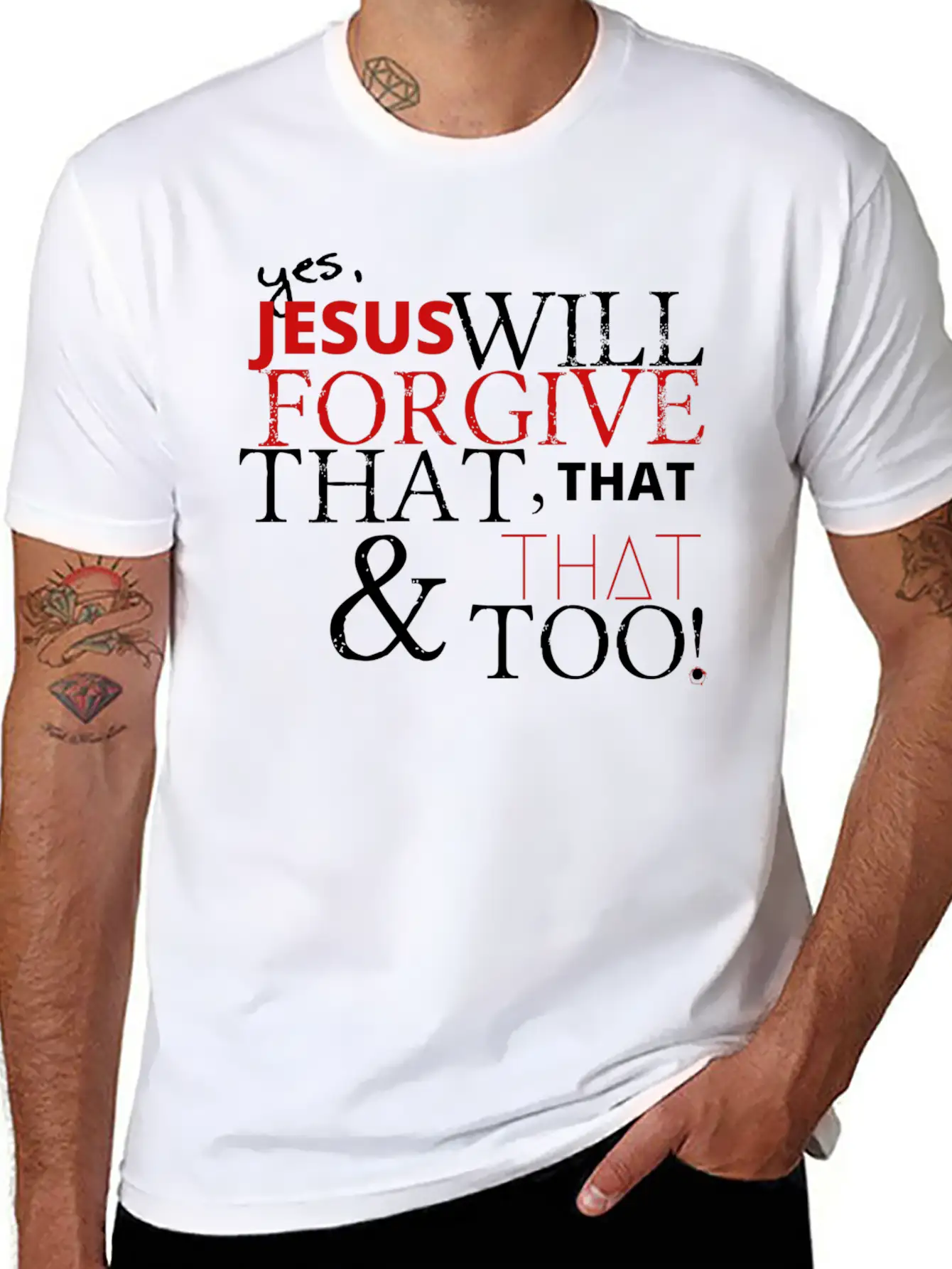Jesus Forgives Unisex Short Sleeve Soft Cotton T-Shirt – Casual Everyday Wear