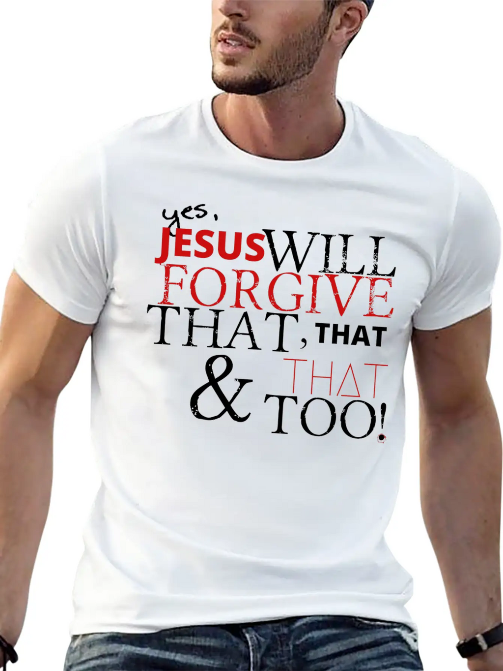 Jesus Forgives Unisex Short Sleeve Soft Cotton T-Shirt – Casual Everyday Wear