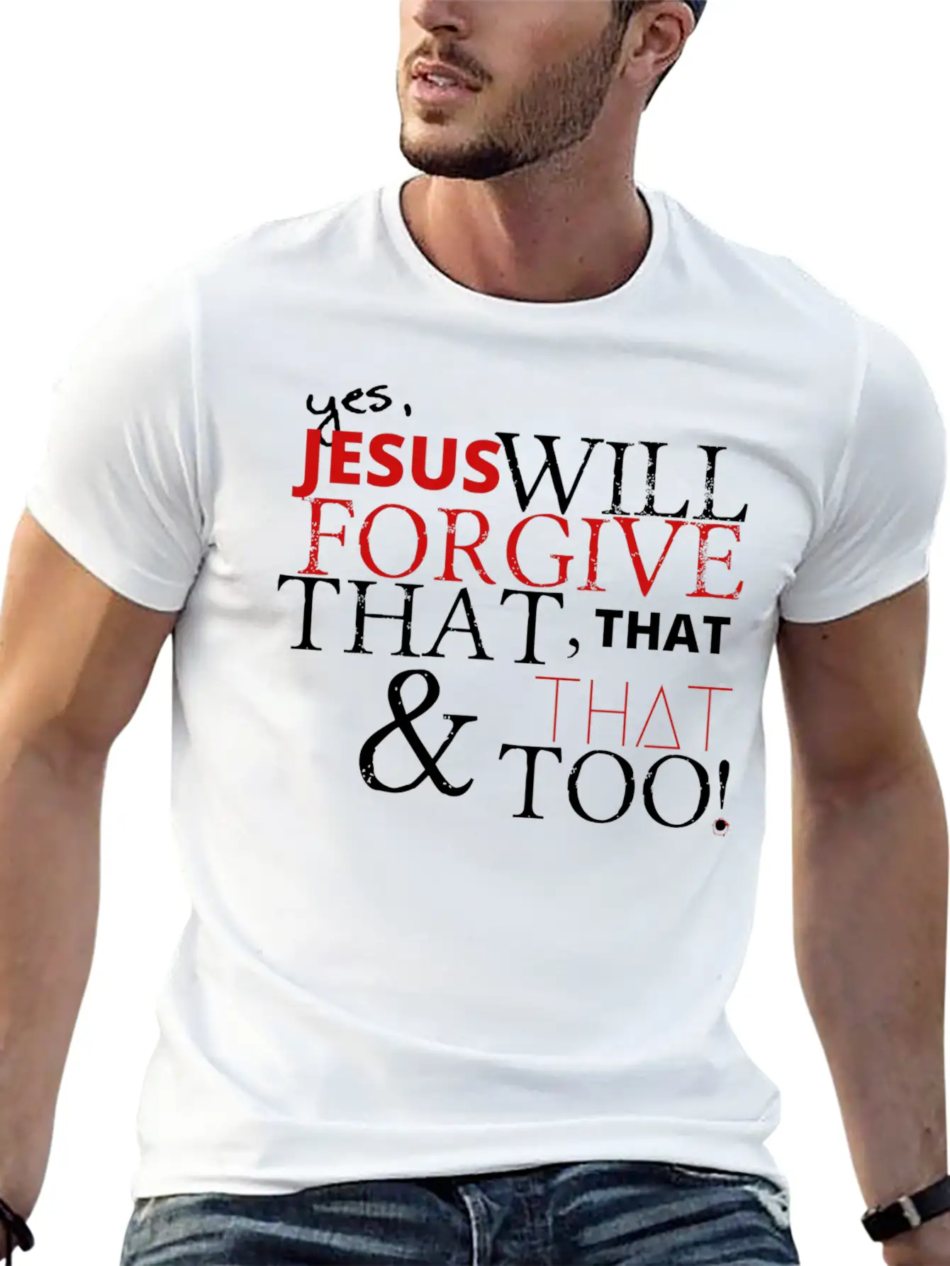 Jesus Forgives Unisex Short Sleeve Soft Cotton T-Shirt – Casual Everyday Wear