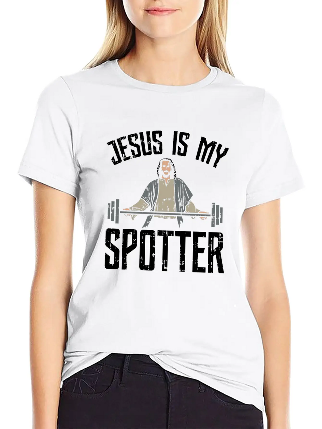 Jesus Is My Spotter Jesus Workout Shirt Gift Idea Unisex Casual T-Shirt – Clean Design For Daily Comfort