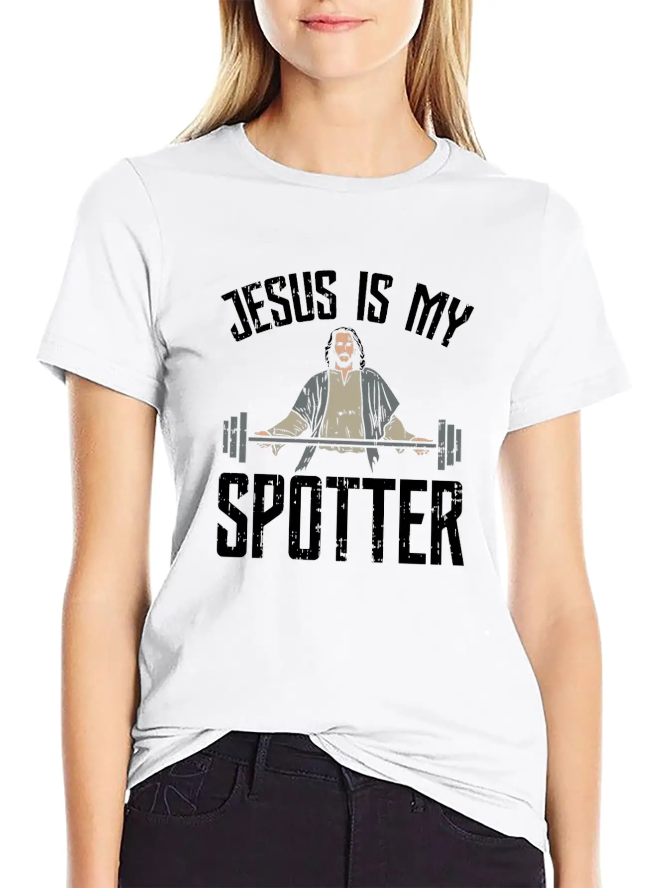 Jesus Is My Spotter Jesus Workout Shirt Gift Idea Unisex Casual T-Shirt – Clean Design For Daily Comfort