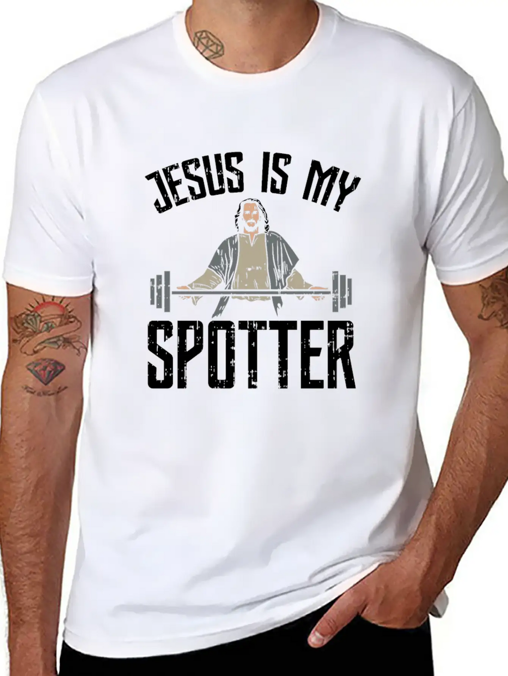 Jesus Is My Spotter Jesus Workout Shirt Gift Idea Unisex Casual T-Shirt – Clean Design For Daily Comfort