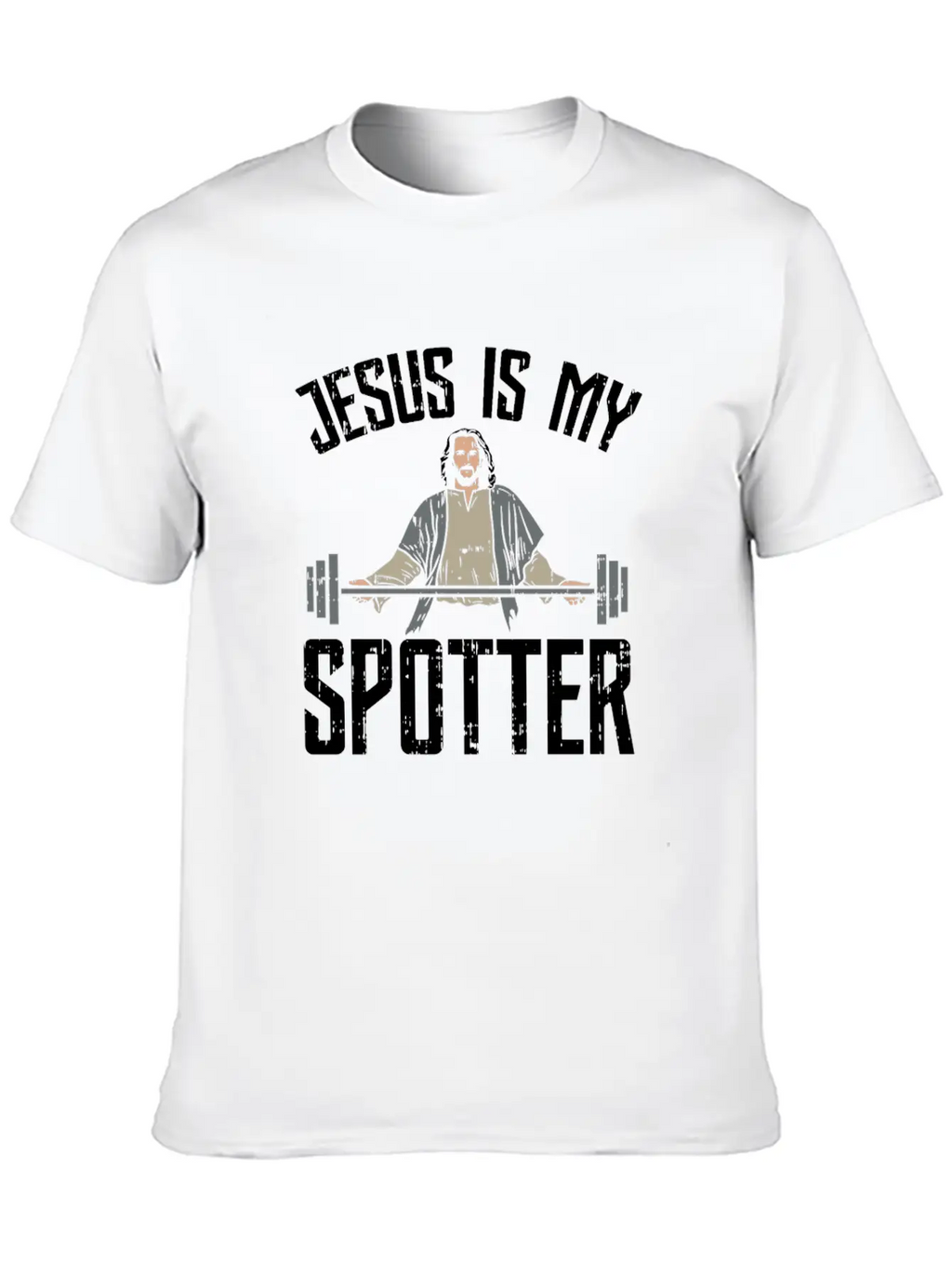 Jesus Is My Spotter Jesus Workout Shirt Gift Idea Unisex Casual T-Shirt – Clean Design For Daily Comfort
