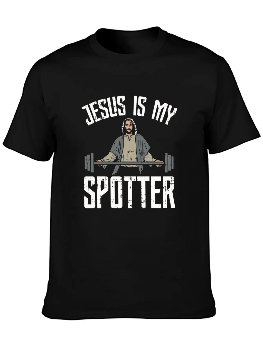 Jesus Is My Spotter Jesus Workout Shirt Gift Idea Unisex Casual T-Shirt – Clean Design For Daily Comfort