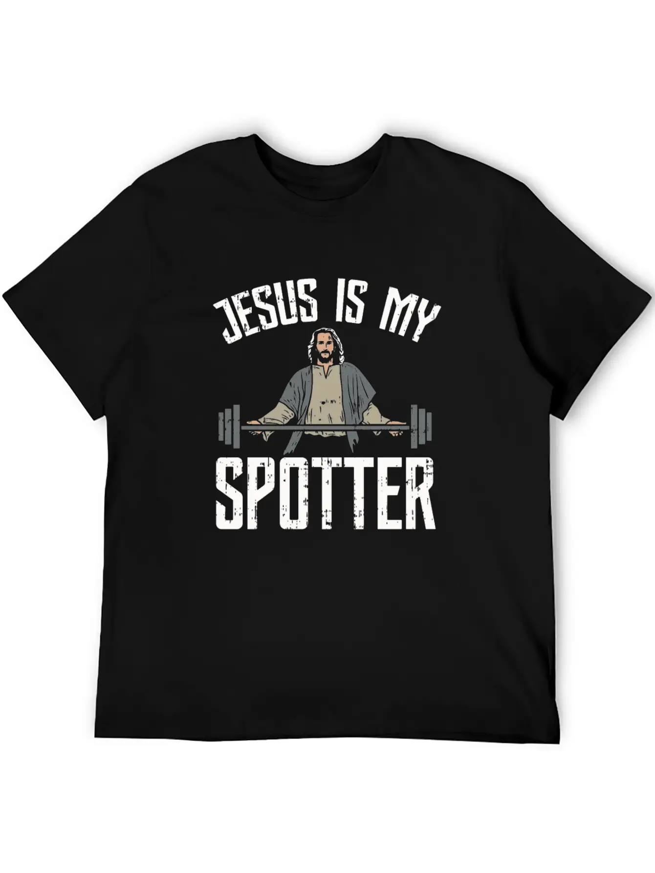 Jesus Is My Spotter Jesus Workout Shirt Gift Idea Unisex Casual T-Shirt – Clean Design For Daily Comfort