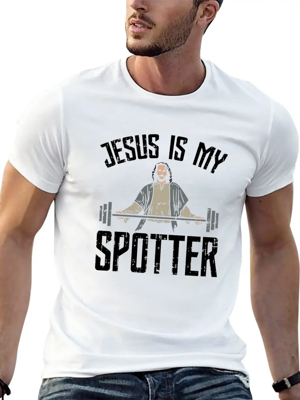 Jesus Is My Spotter Jesus Workout Shirt Gift Idea Unisex Casual T-Shirt – Clean Design For Daily Comfort