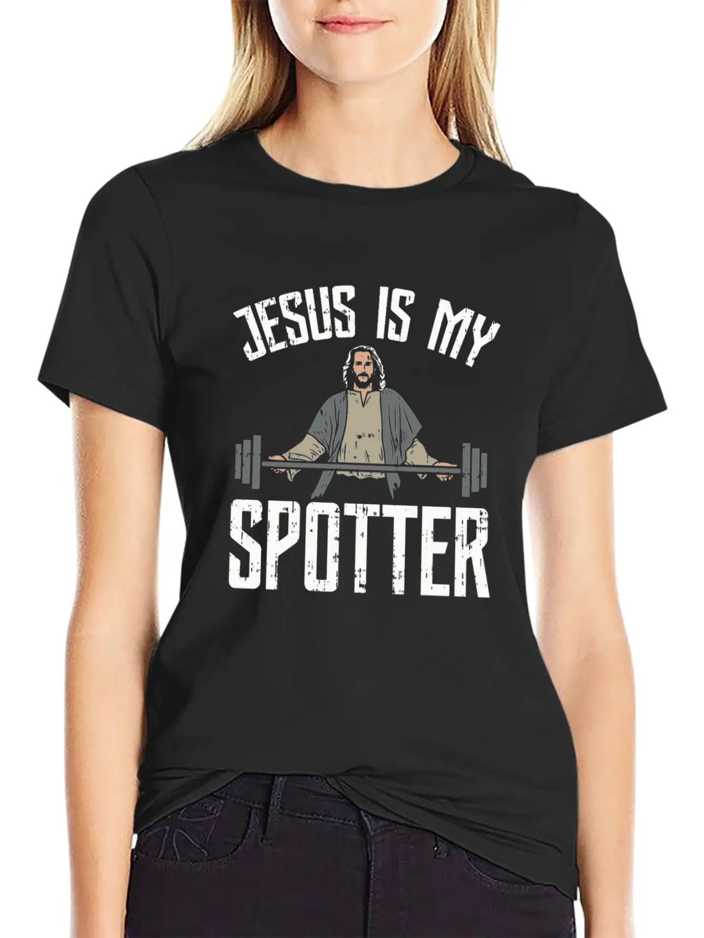 Jesus Is My Spotter Jesus Workout Shirt Gift Idea Unisex Casual T-Shirt – Clean Design For Daily Comfort