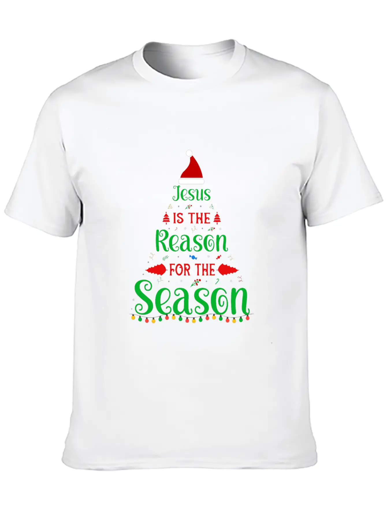 Jesus Is The Reason For The Season Tree Christmas Essential Cotton Tee For Daily Outfits – Unisex Style
