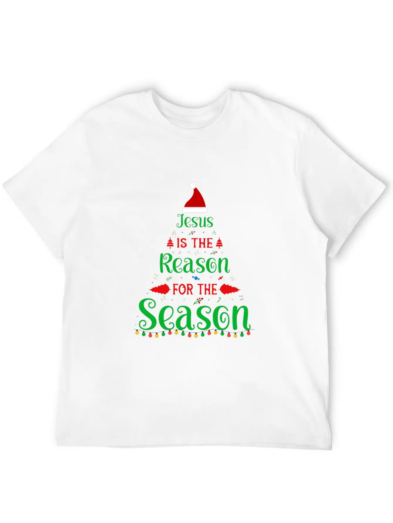 Jesus Is The Reason For The Season Tree Christmas Essential Cotton Tee For Daily Outfits – Unisex Style