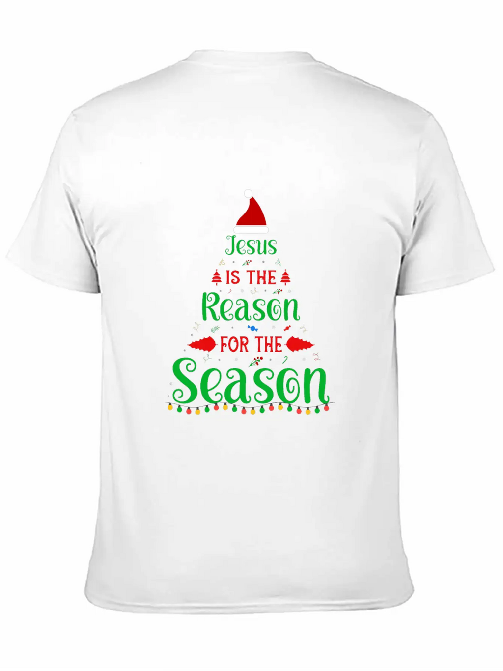 Jesus Is The Reason For The Season Tree Christmas Essential Cotton Tee For Daily Outfits – Unisex Style