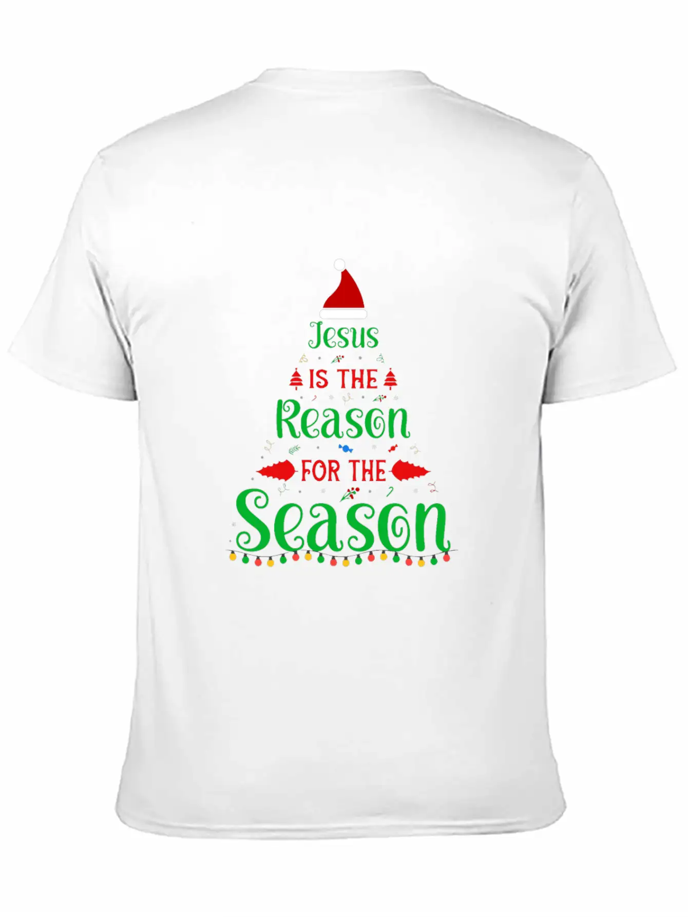 Jesus Is The Reason For The Season Tree Christmas Essential Cotton Tee For Daily Outfits – Unisex Style