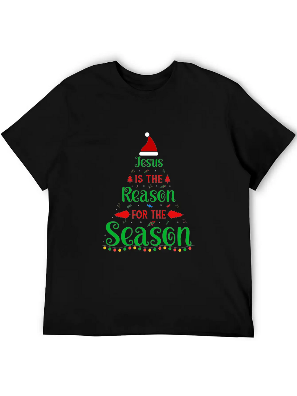 Jesus Is The Reason For The Season Tree Christmas Essential Cotton Tee For Daily Outfits – Unisex Style