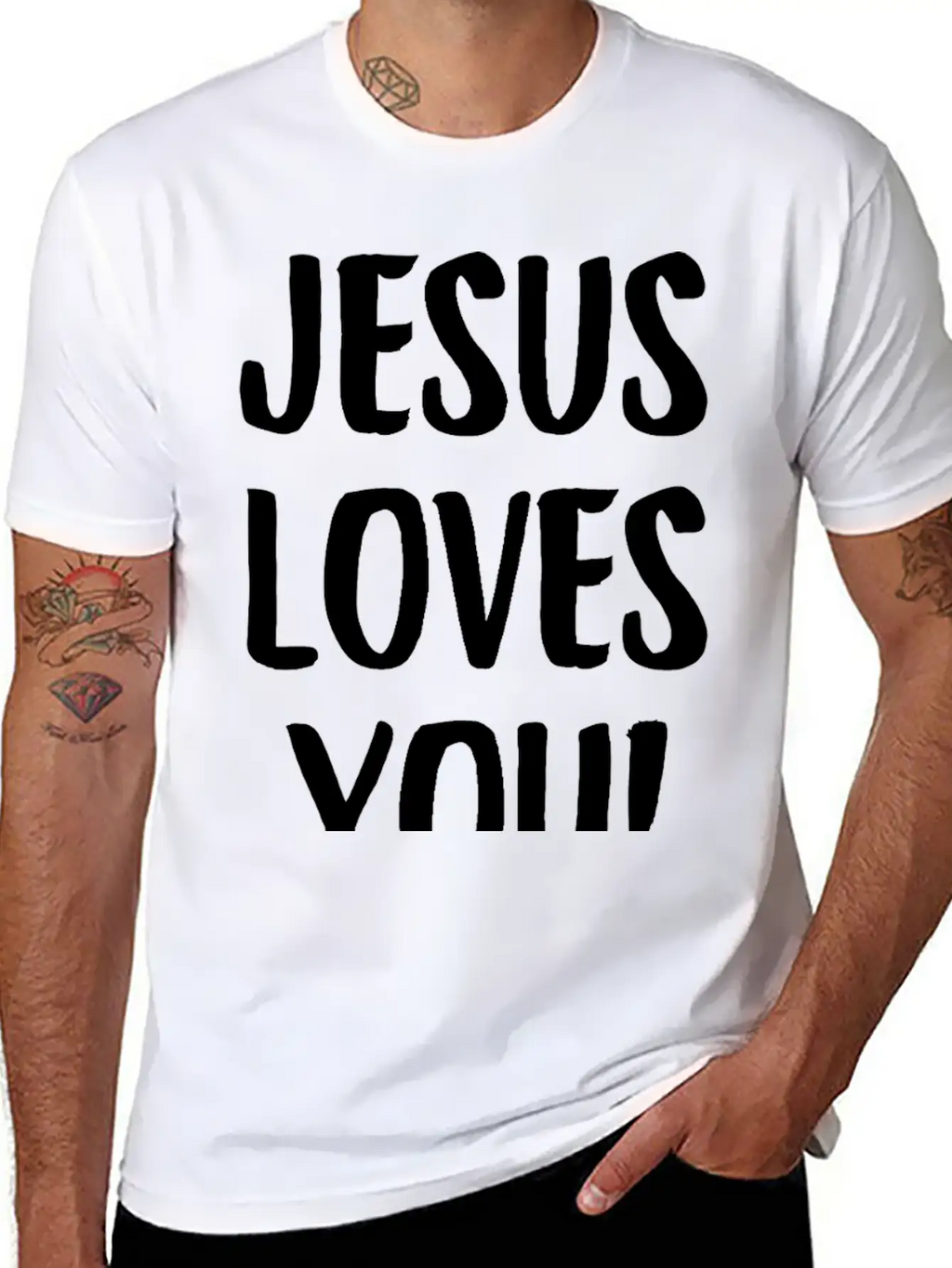 Jesus Loves You Brushstroke Typography Casual Graphic T-Shirt – Simple And Comfortable Daily Wear