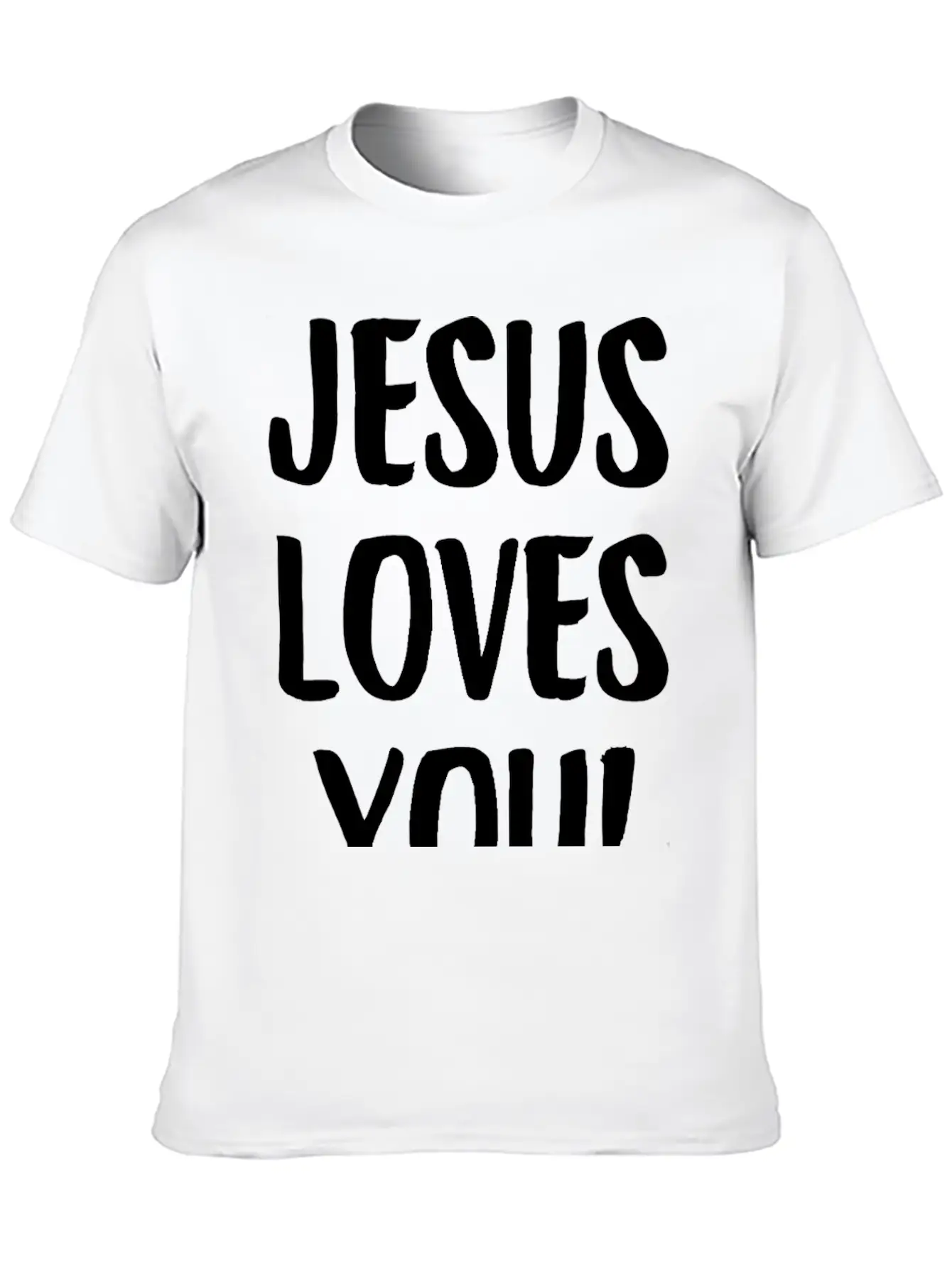 Jesus Loves You Brushstroke Typography Casual Graphic T-Shirt – Simple And Comfortable Daily Wear