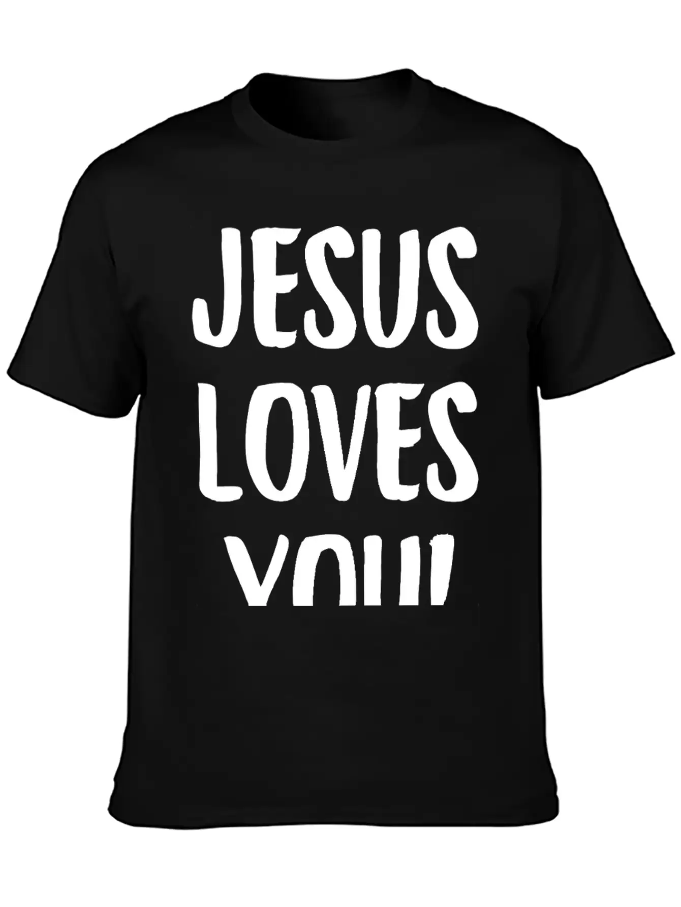 Jesus Loves You Brushstroke Typography Casual Graphic T-Shirt – Simple And Comfortable Daily Wear
