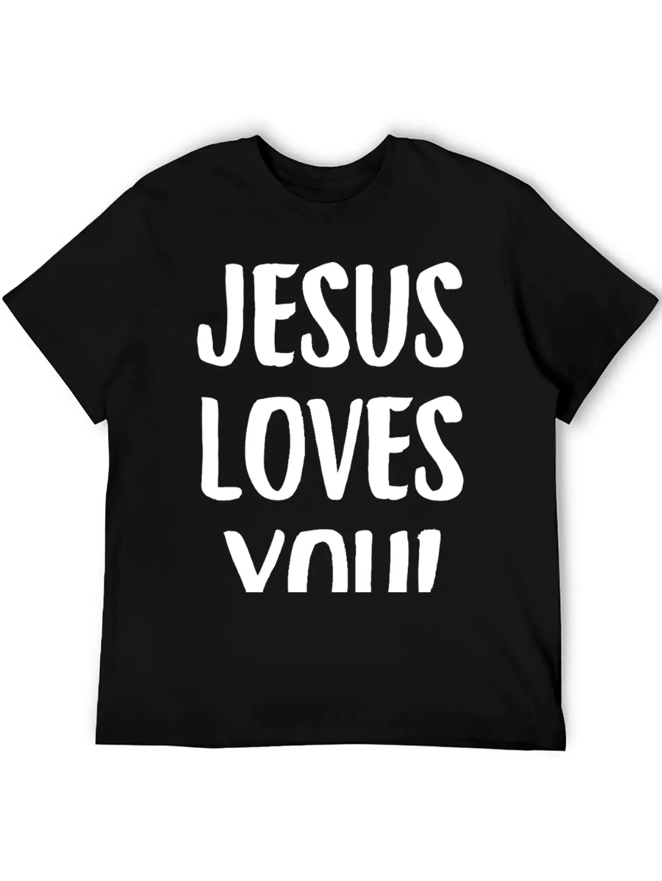 Jesus Loves You Brushstroke Typography Casual Graphic T-Shirt – Simple And Comfortable Daily Wear
