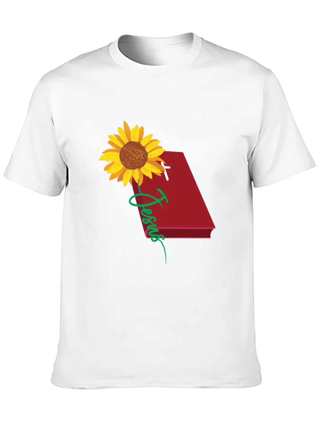 Jesus Sunflower Christian Unisex Short Sleeve Soft Cotton T-Shirt – Casual Everyday Wear
