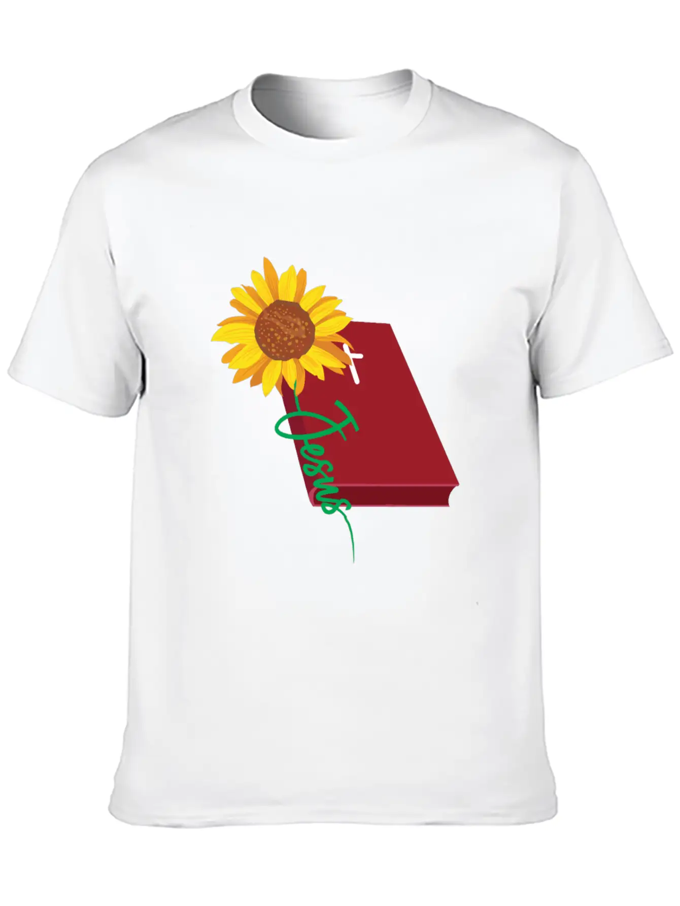 Jesus Sunflower Christian Unisex Short Sleeve Soft Cotton T-Shirt – Casual Everyday Wear