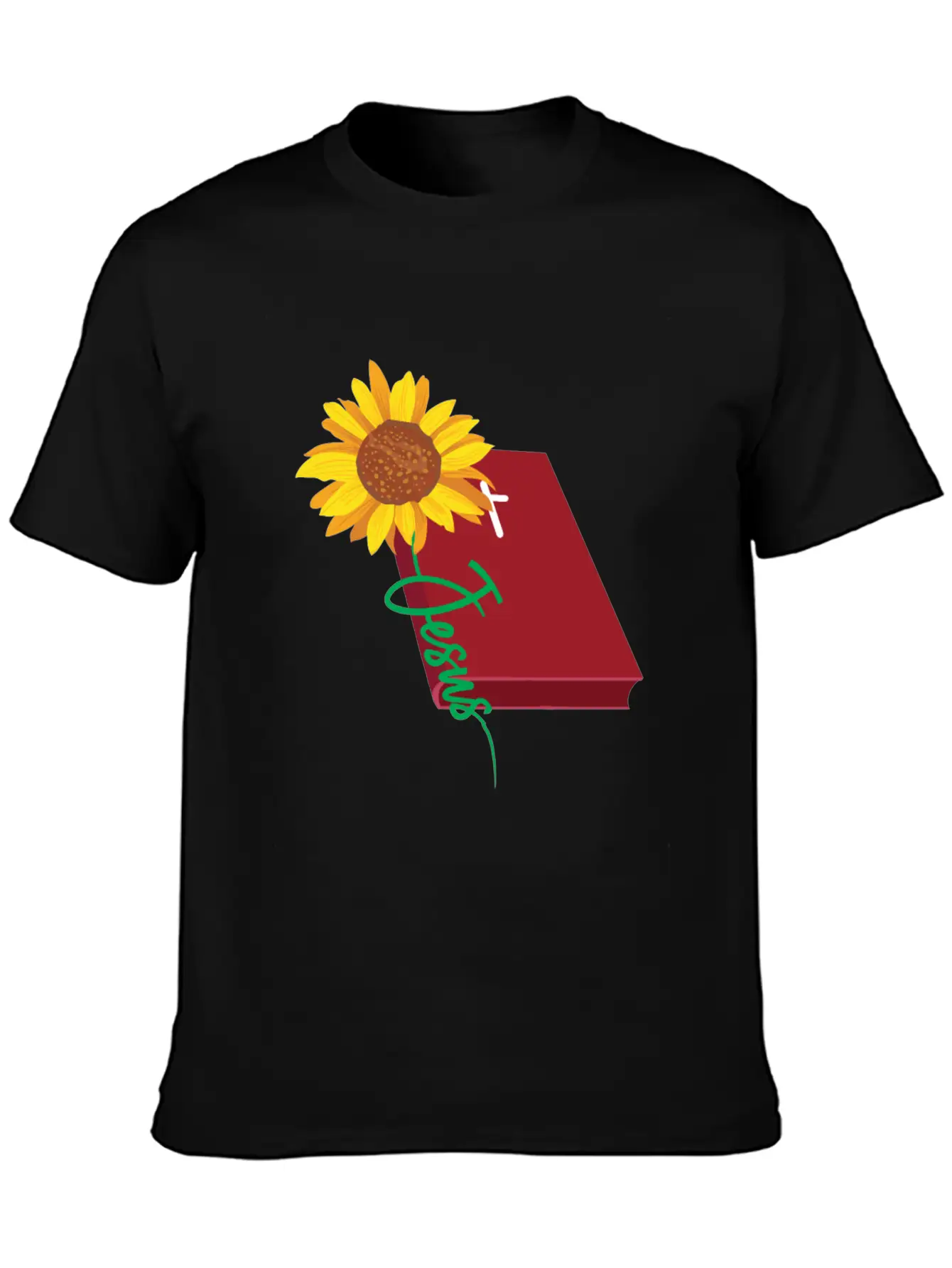 Jesus Sunflower Christian Unisex Short Sleeve Soft Cotton T-Shirt – Casual Everyday Wear