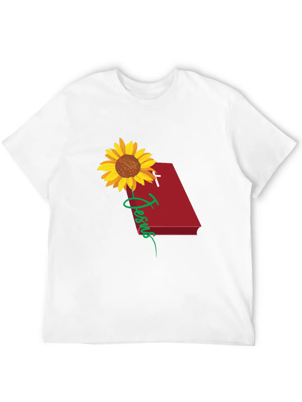 Jesus Sunflower Christian Unisex Short Sleeve Soft Cotton T-Shirt – Casual Everyday Wear