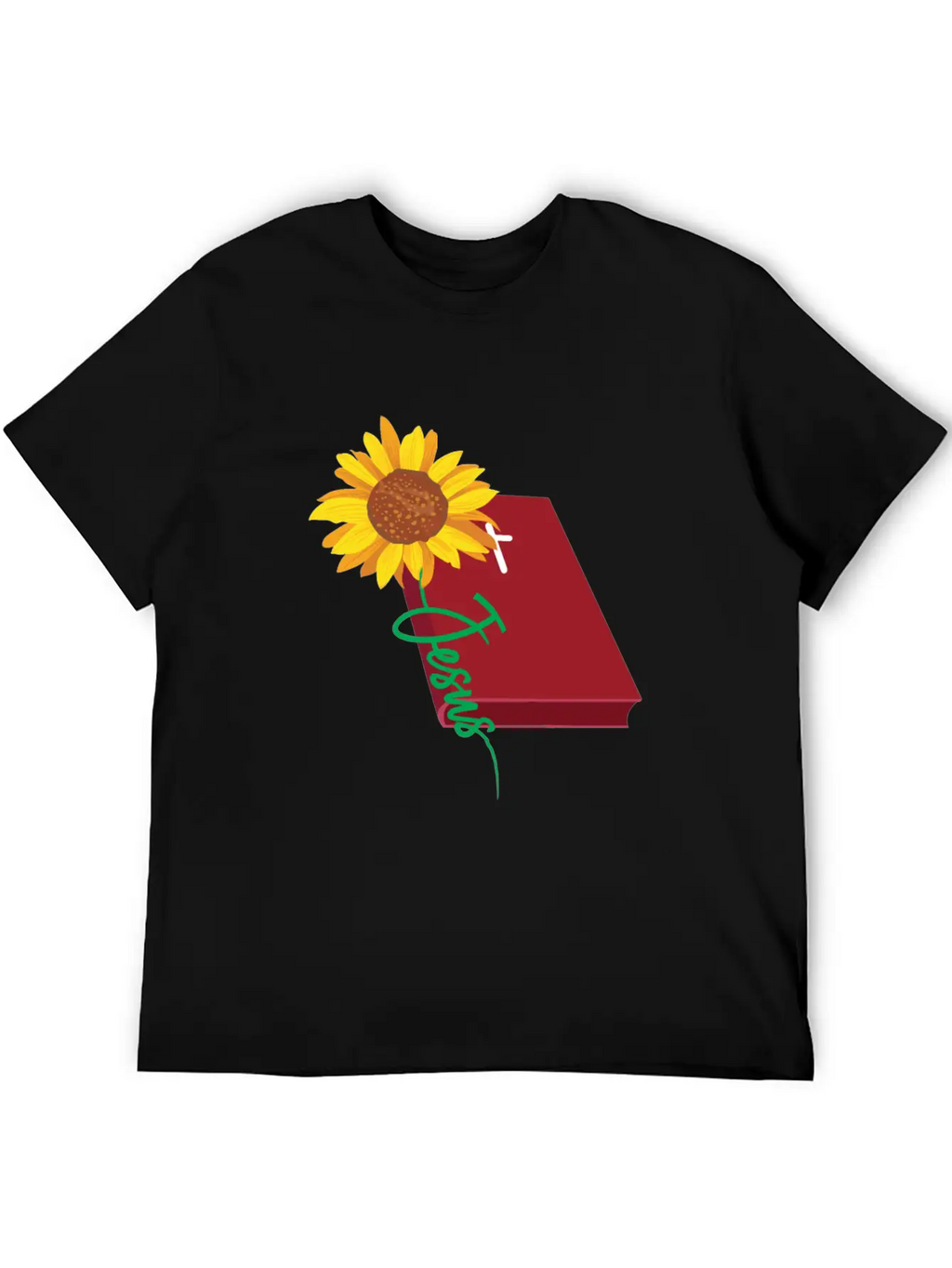 Jesus Sunflower Christian Unisex Short Sleeve Soft Cotton T-Shirt – Casual Everyday Wear