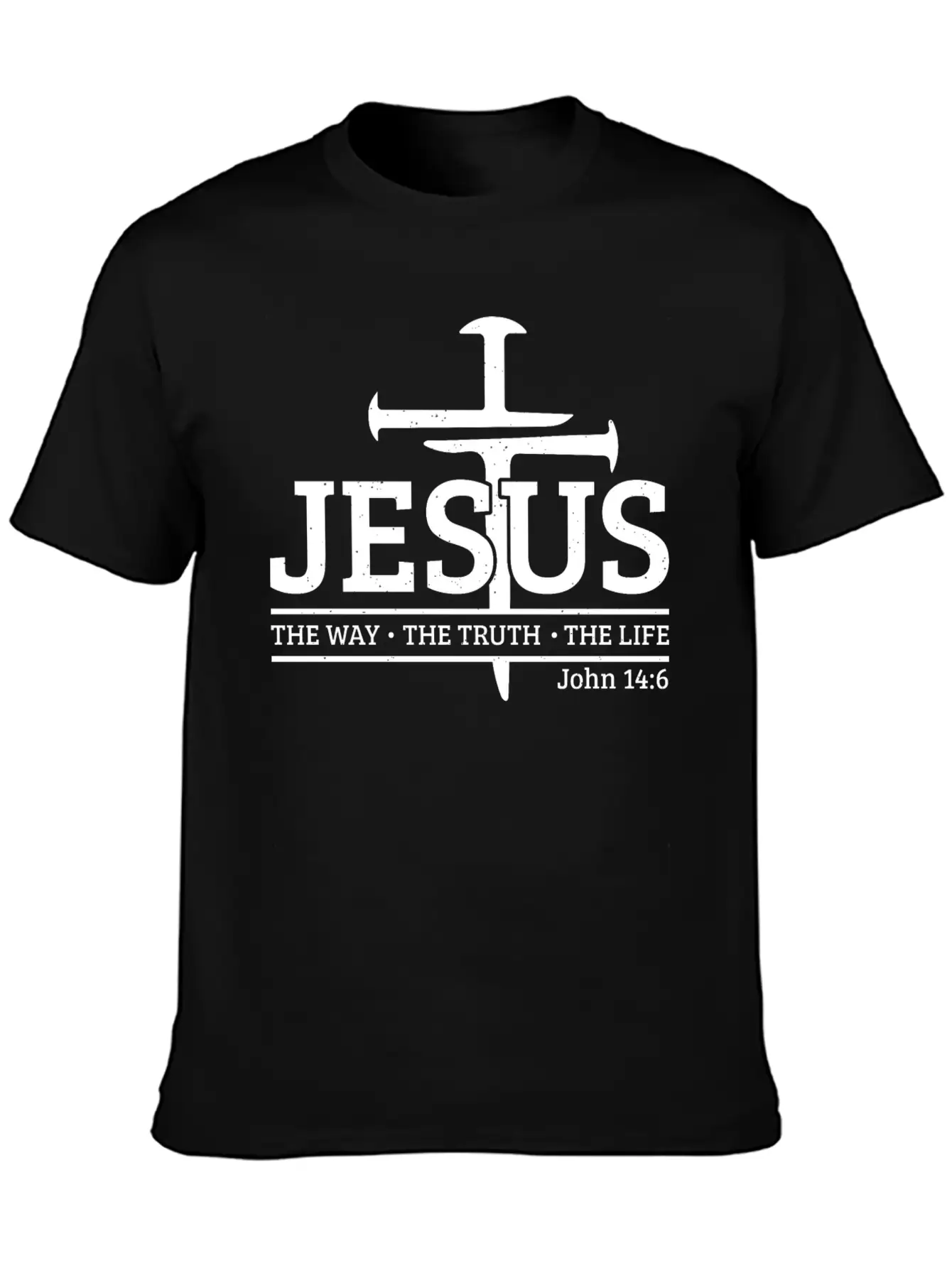 Jesus The Way The Truth The Bible Verse Religious Unisex Short Sleeve Soft Cotton T-Shirt – Casual Everyday Wear