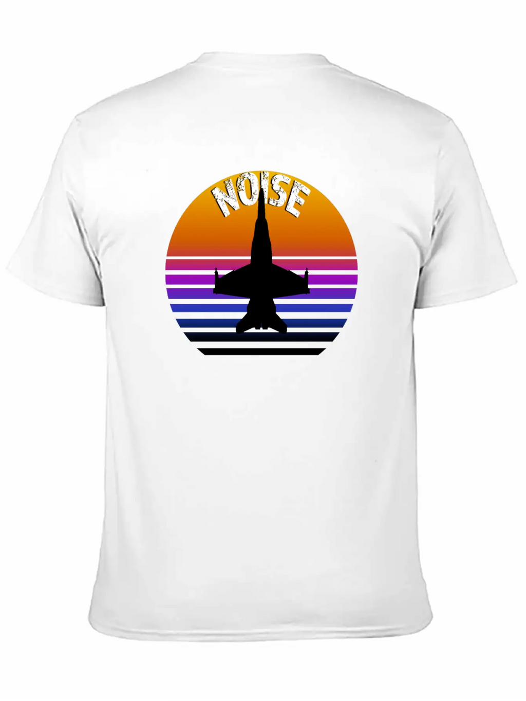 Jet Noise Retro Sunset Design. Breathable Soft Cotton T-Shirt – Timeless Casual Look