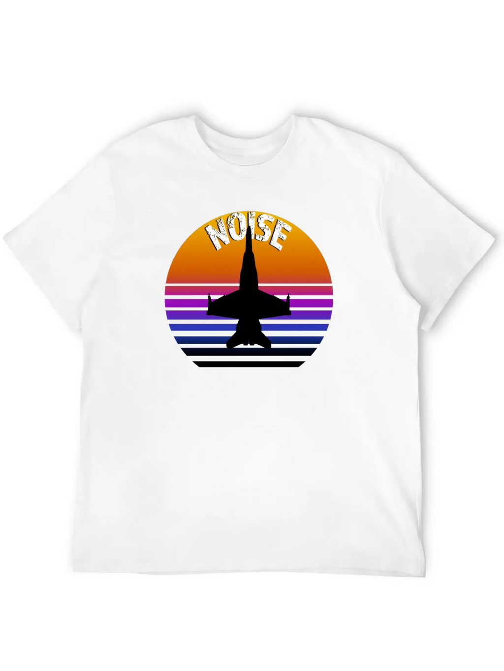 Jet Noise Retro Sunset Design. Breathable Soft Cotton T-Shirt – Timeless Casual Look