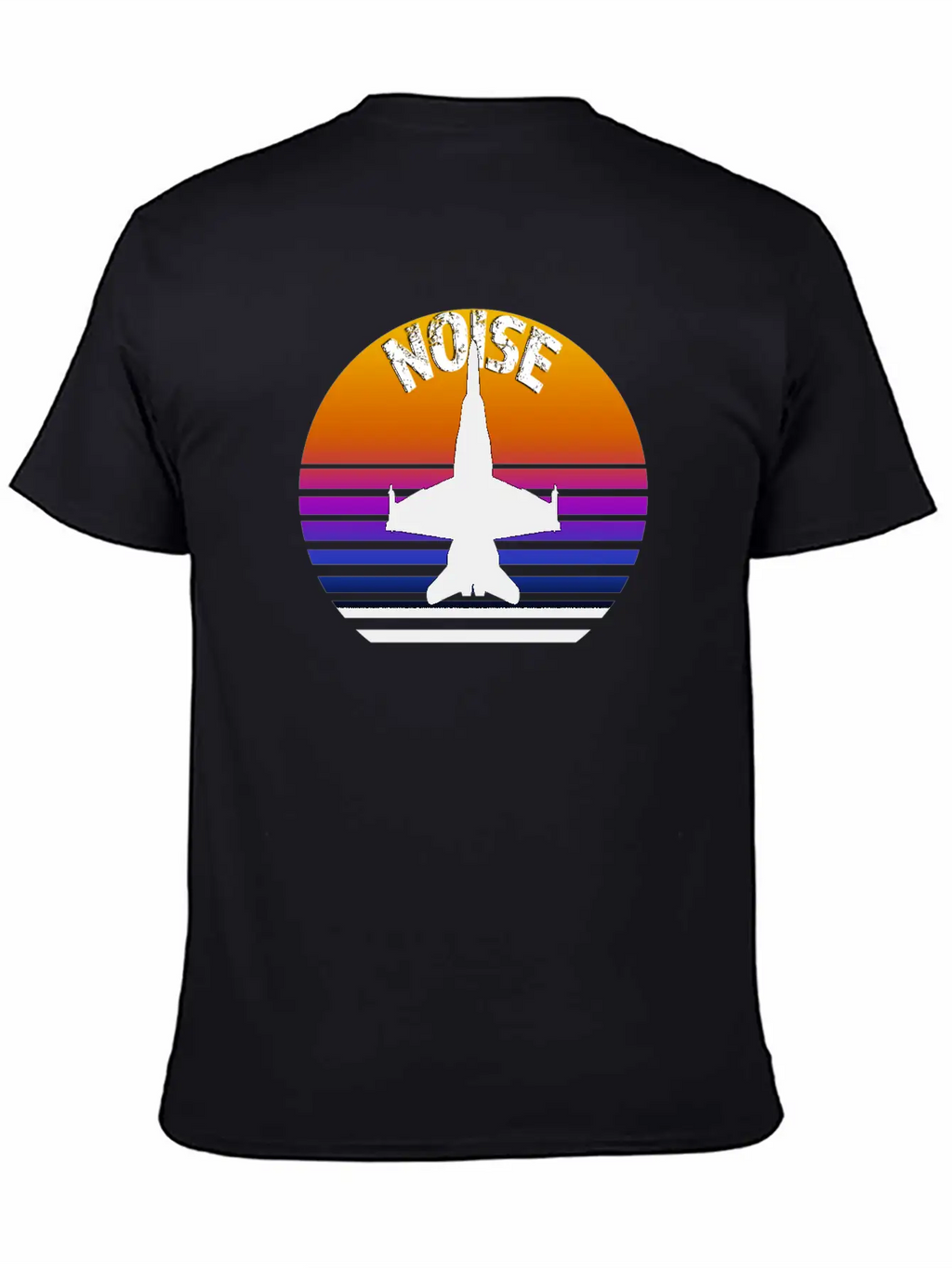 Jet Noise Retro Sunset Design. Breathable Soft Cotton T-Shirt – Timeless Casual Look