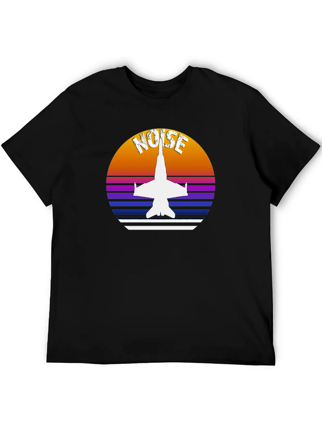 Jet Noise Retro Sunset Design. Breathable Soft Cotton T-Shirt – Timeless Casual Look