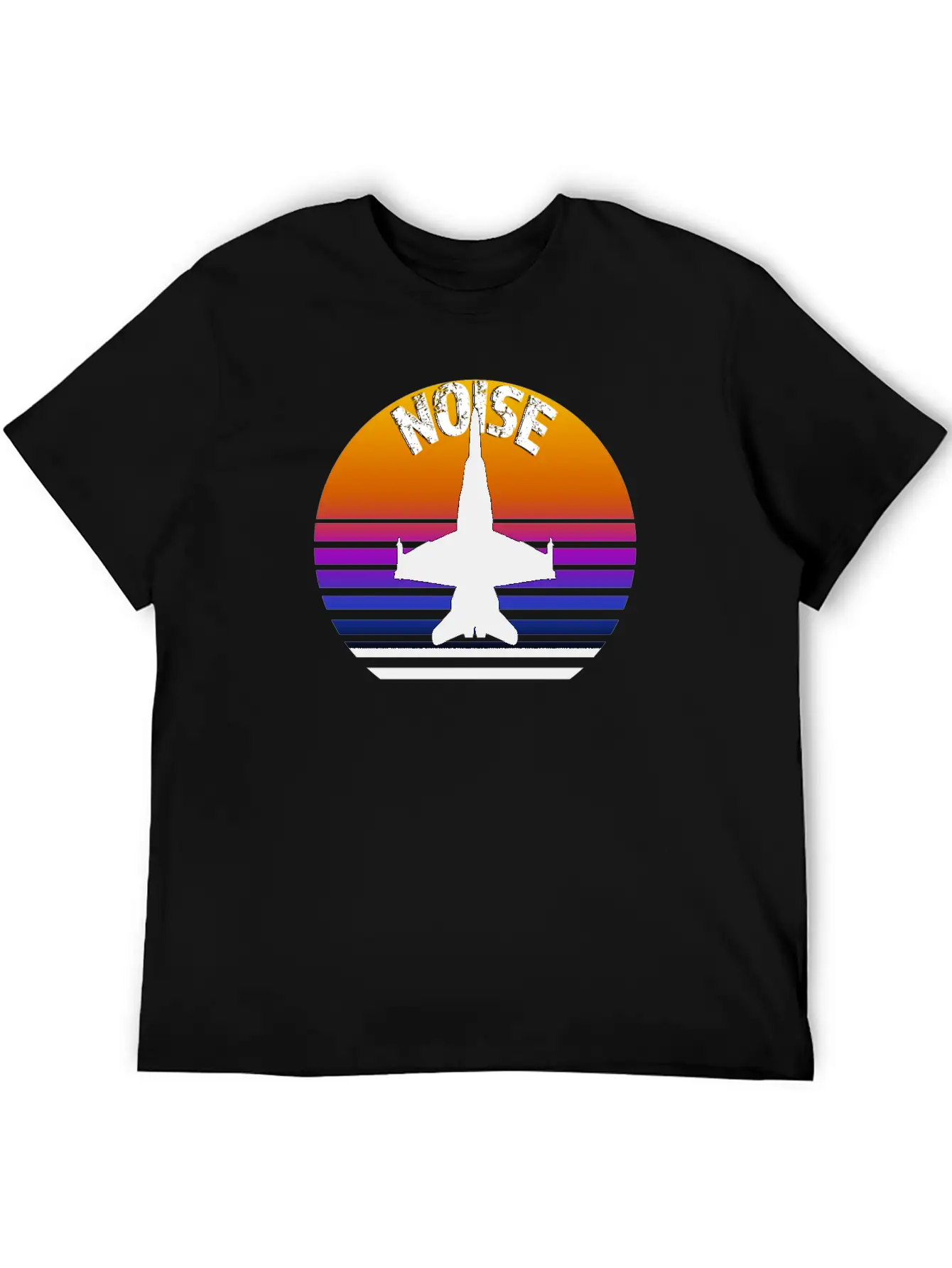 Jet Noise Retro Sunset Design. Breathable Soft Cotton T-Shirt – Timeless Casual Look