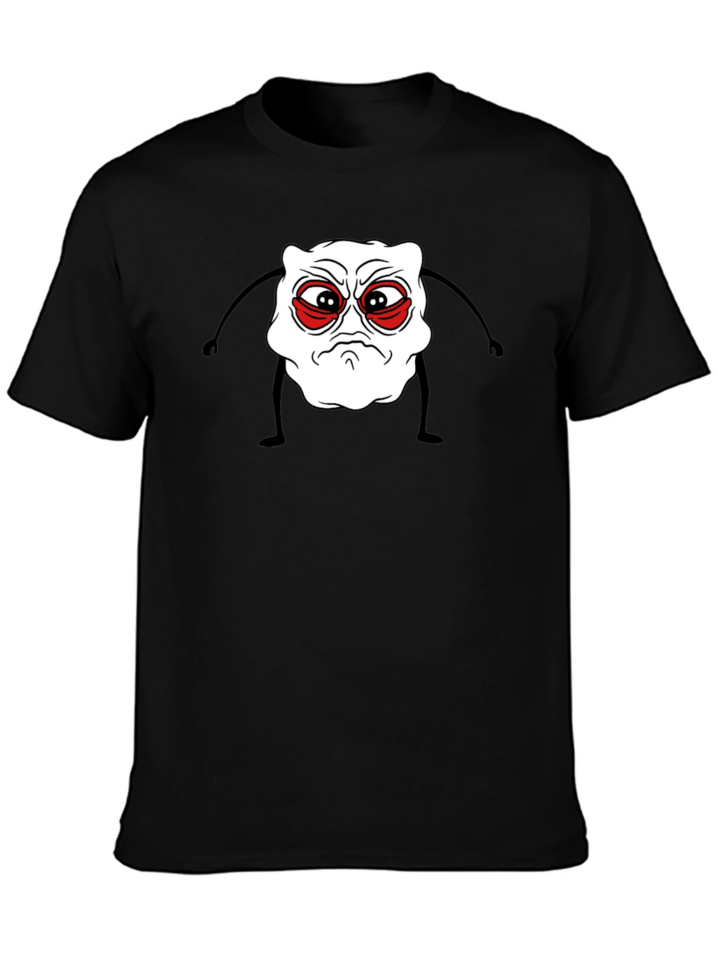 Grumpy Cartoon Character Black Tee
