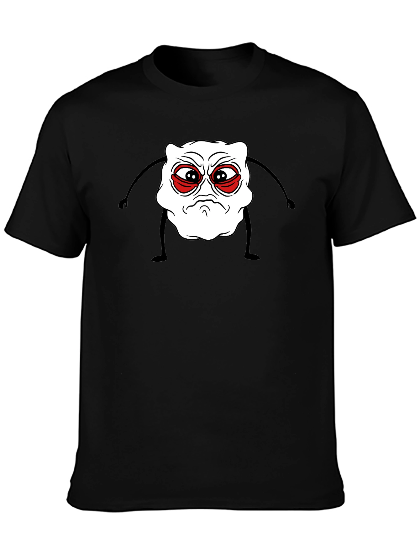 Grumpy Cartoon Character Black Tee