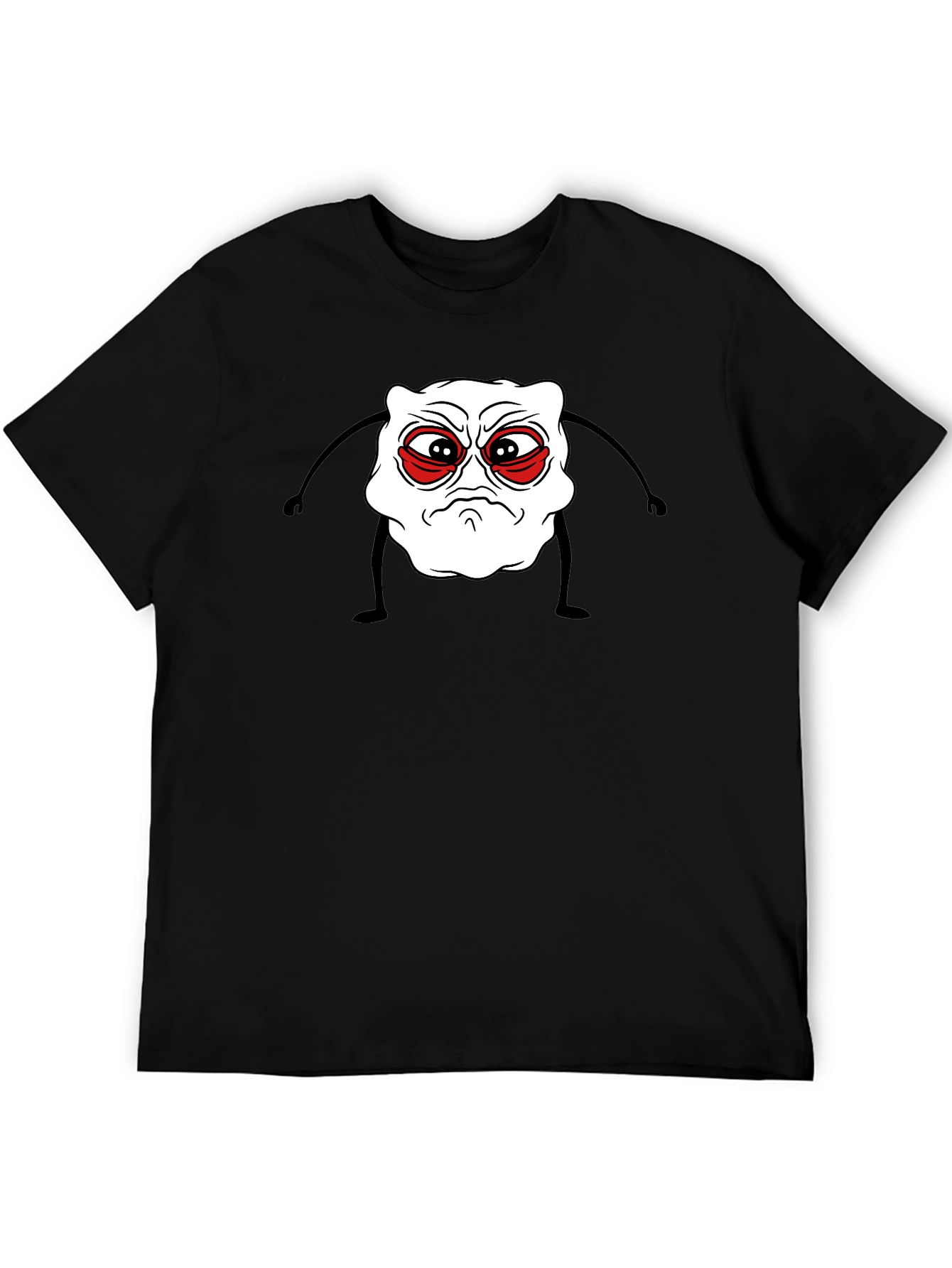 Grumpy Cartoon Character Black Tee