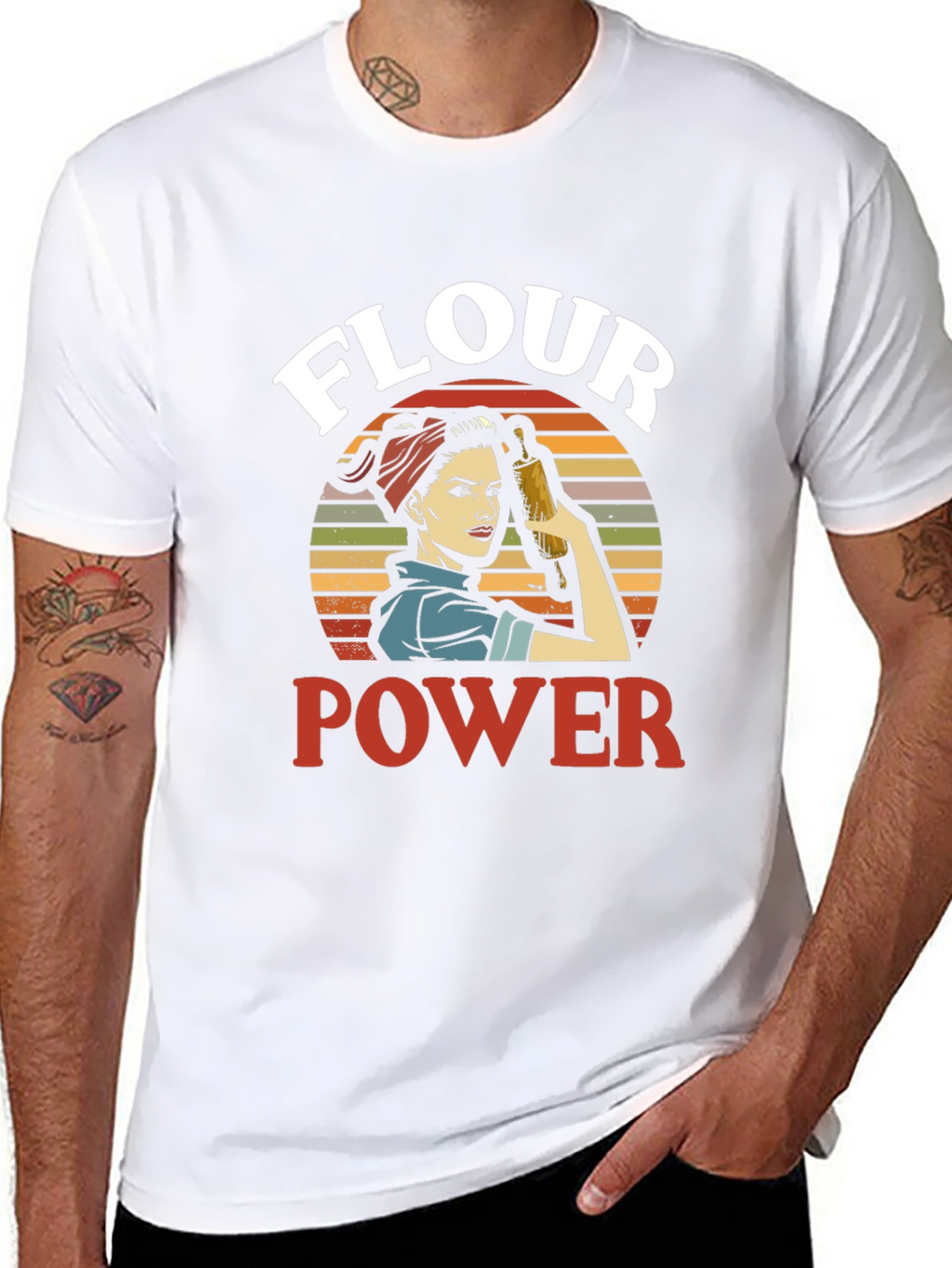 Flour Power Graphic Tee - Retro Baker Design