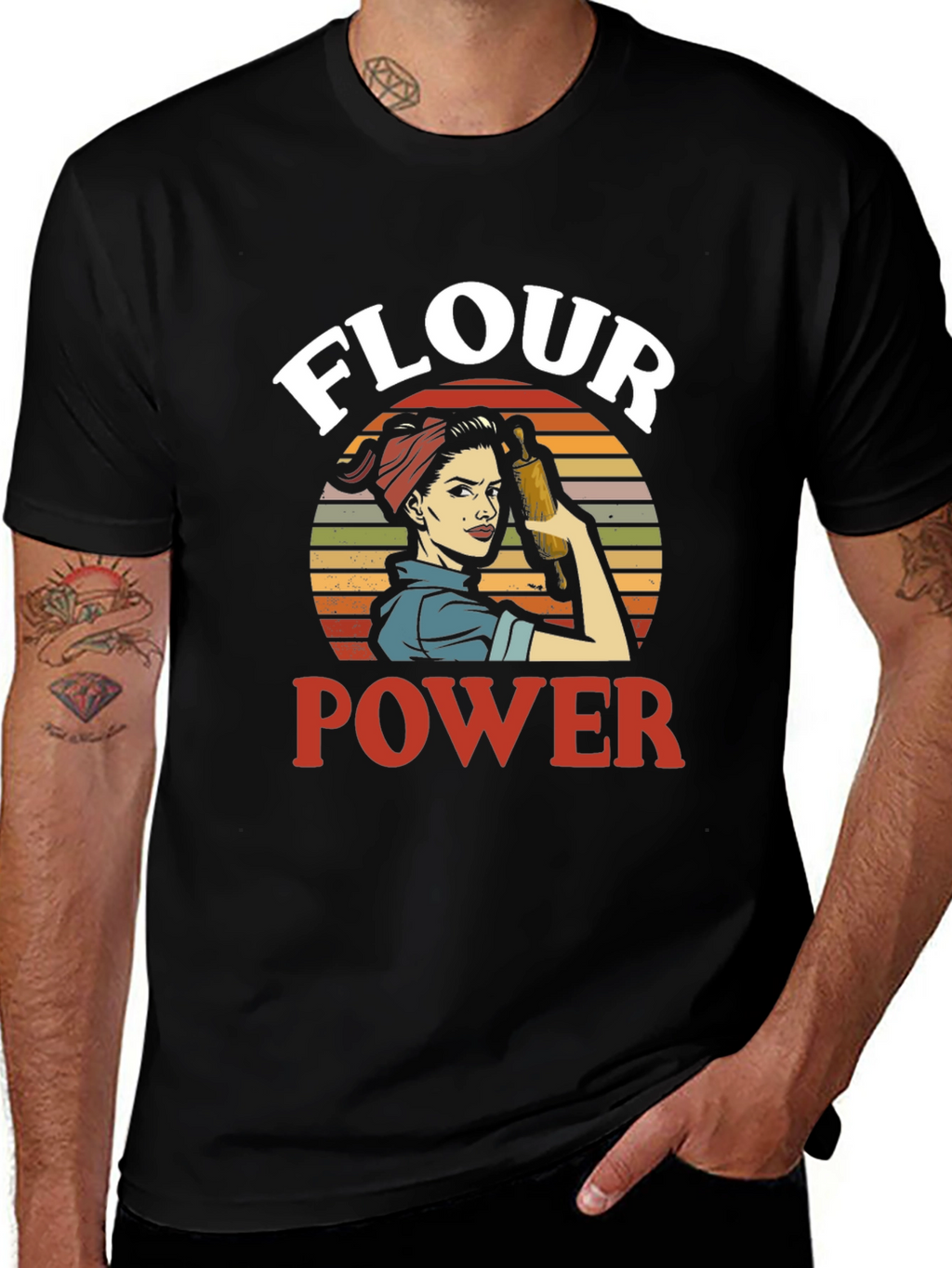Flour Power Graphic Tee - Retro Baker Design
